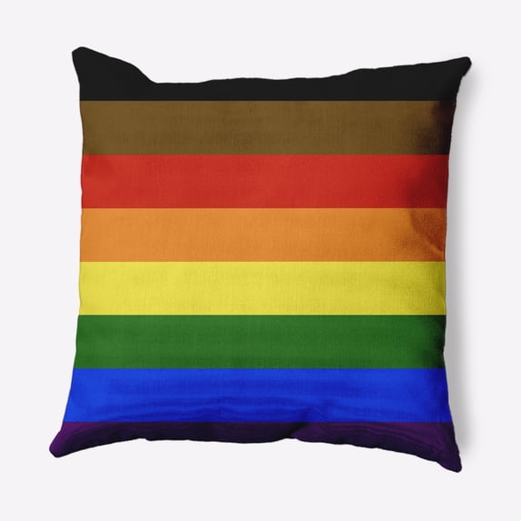 Simply Daisy 16" x 16" Contemporary Stripes Pride Day Polyester Throw Pillow