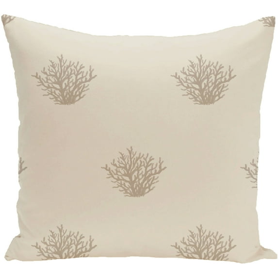 Simply Daisy 16" x 16" Coral Corral Coastal Print Outdoor Pillow