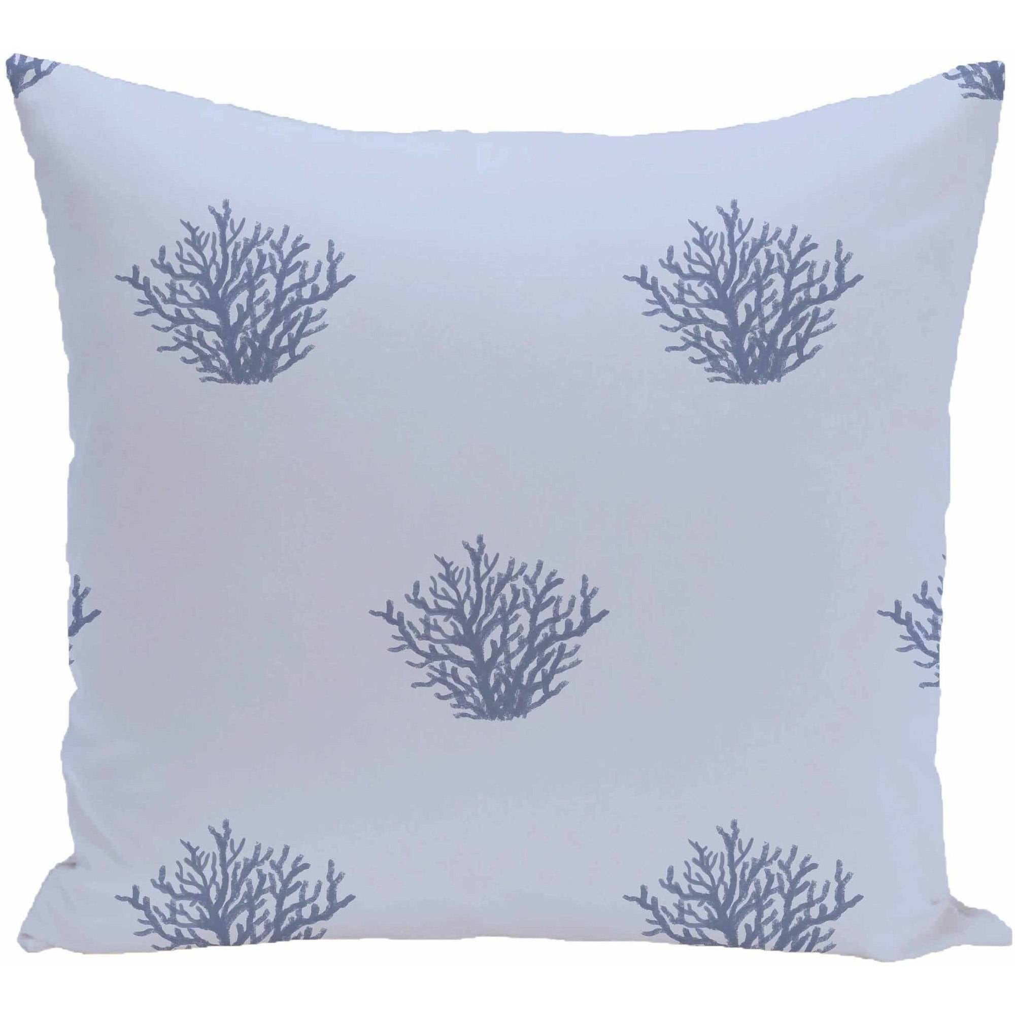 Simply Daisy 16" x 16" Coral Corral Coastal Print Pillow, Blue
