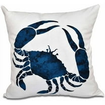 Simply Daisy 16" x 16" Crab Animal Print Pillow, Navy