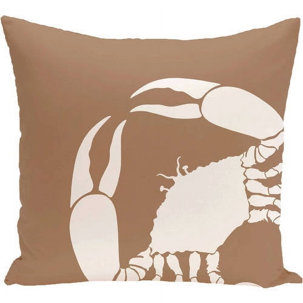 Simply Daisy 16" x 16" Crab Dip Animal Print Pillow, Brown