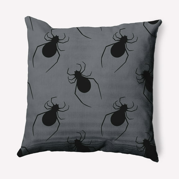 Simply Daisy 16" x 16" Crawling Spiders Decorative Throw Pillow, Steel Gray