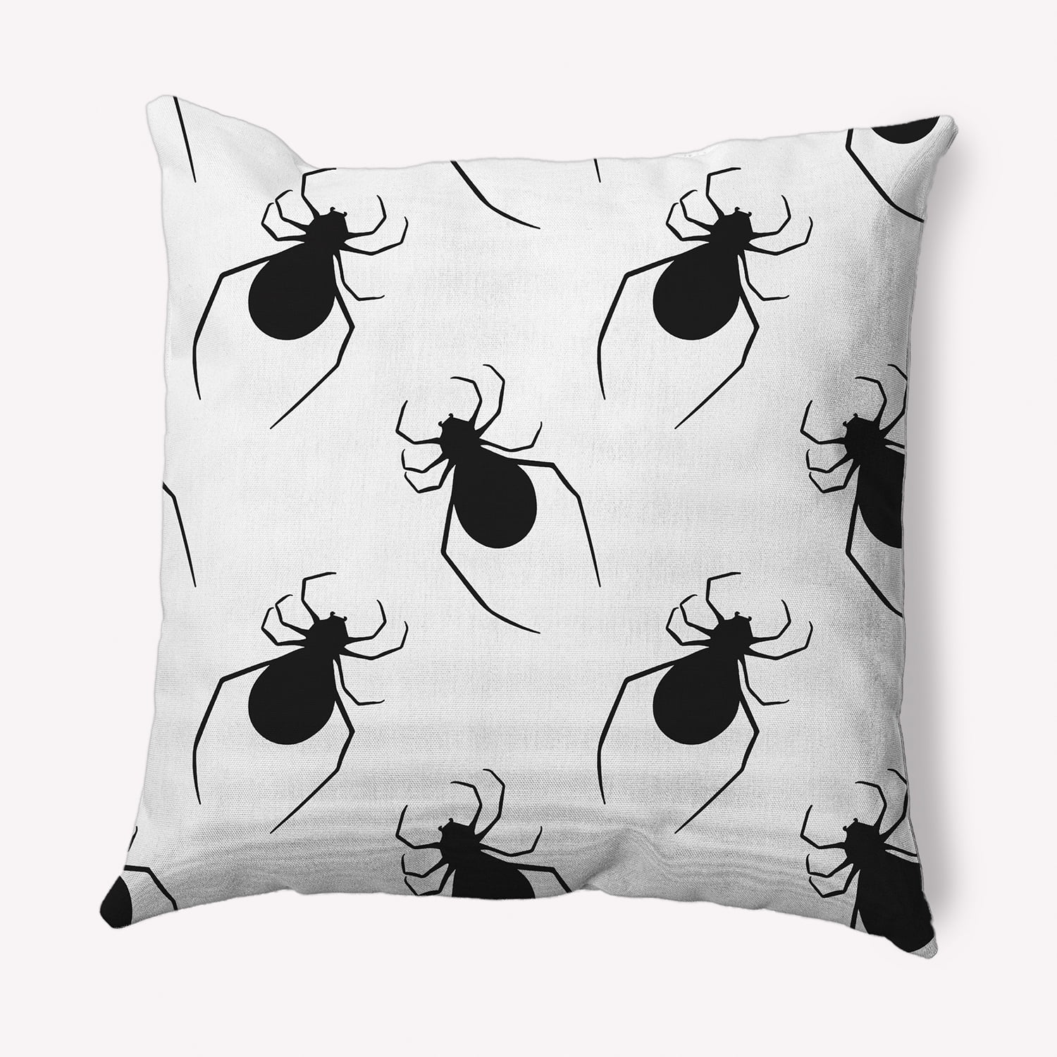 Simply Daisy 16" x 16" Crawling Spiders Decorative Throw Pillow, White