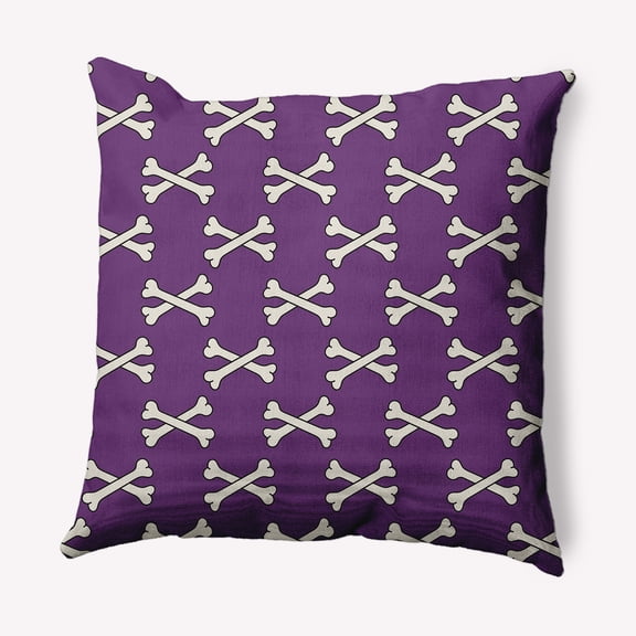 Simply Daisy 16" x 16" Cross Bones Decorative Throw Pillow, Amethyst