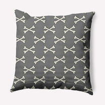 Simply Daisy 16" x 16" Cross Bones Indoor/Outdoor Polyester Throw Pillow, Steel Gray