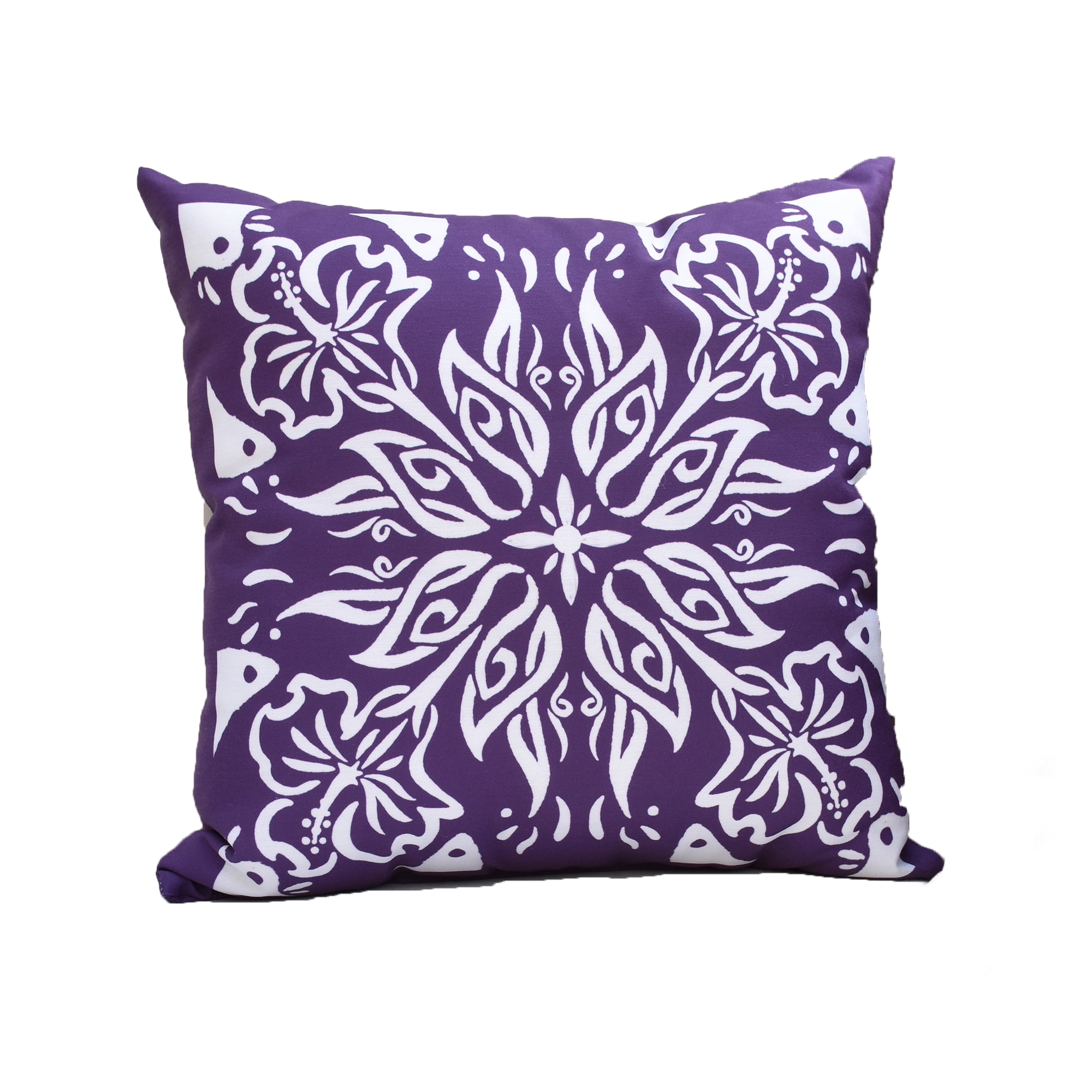 Simply Daisy, 16" x 16" Cuban Tile 3, Geometric Print Outdoor Pillow, Purple