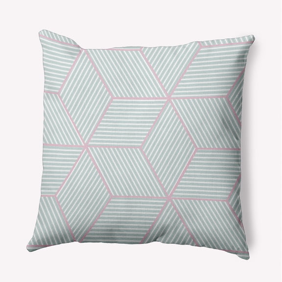 Simply Daisy 16" x 16" Cube Stack Decorative Throw Pillow, Aqua (1 count)