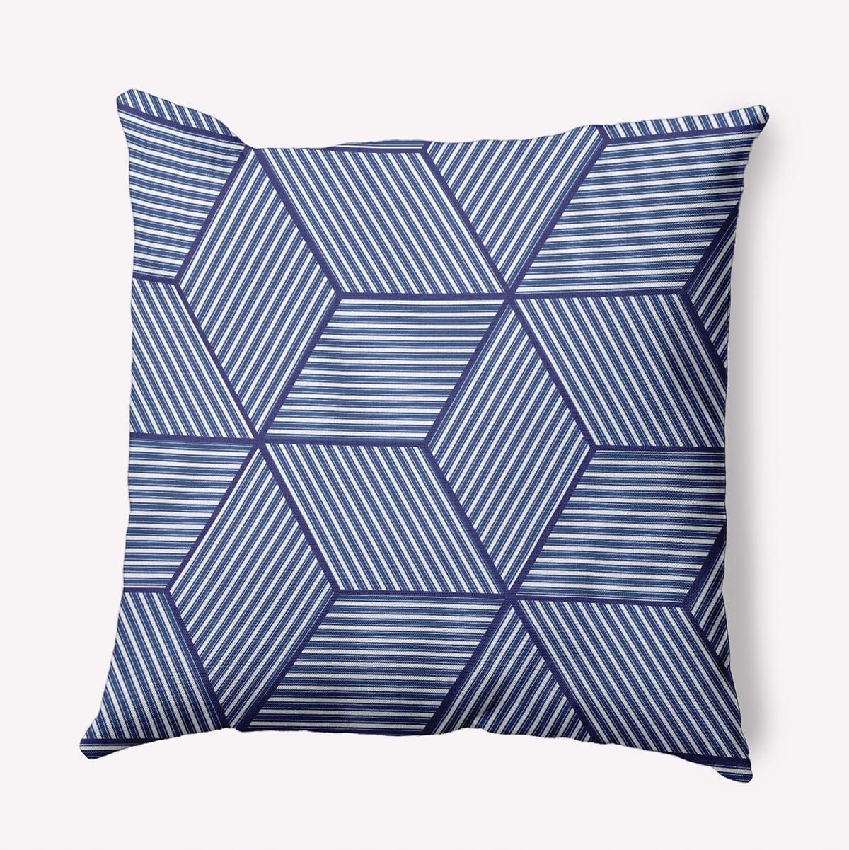 Simply Daisy 16" x 16" Cube Stack Decorative Throw Pillow, Nautical Navy (1 count)