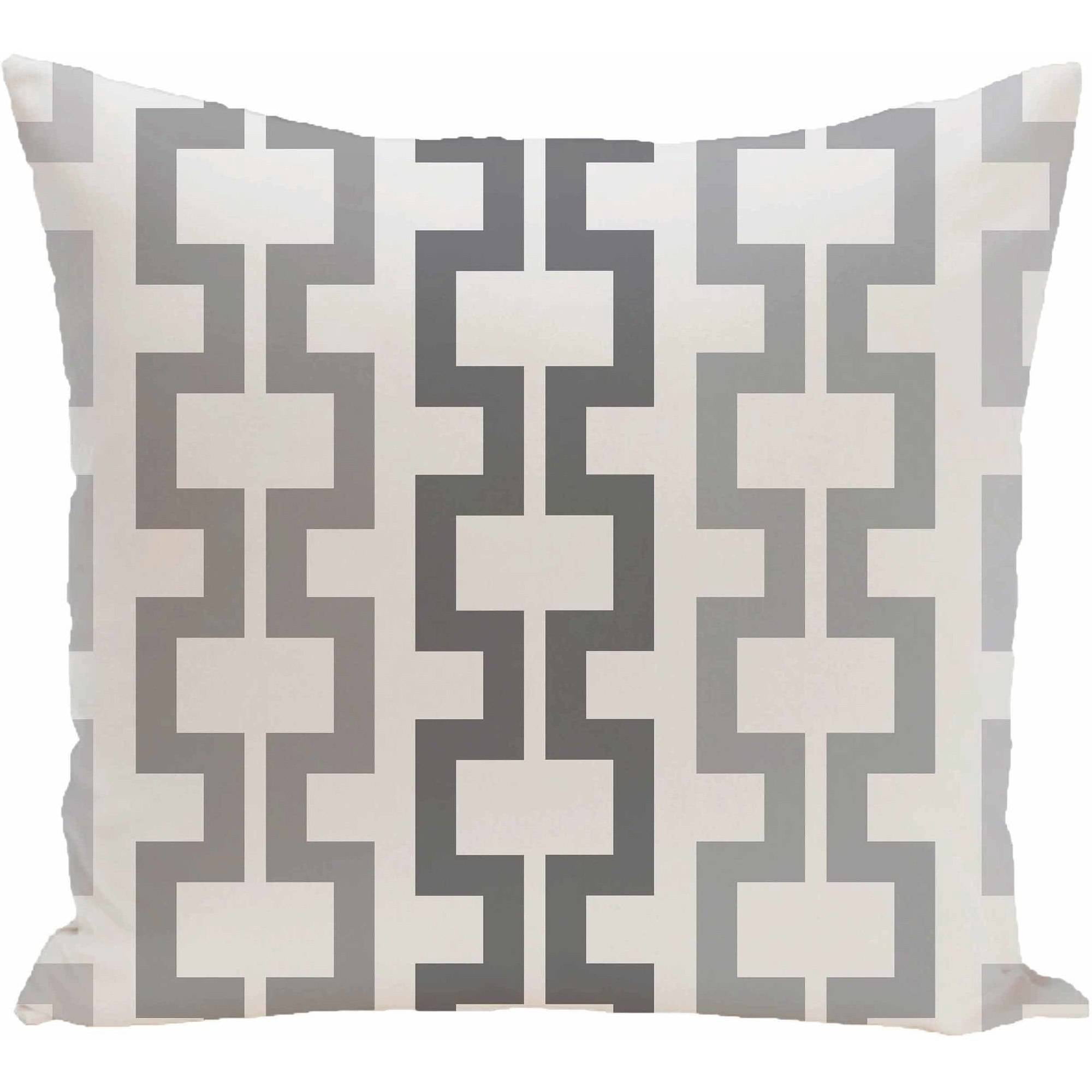 Simply Daisy 16" x 16" Cuff-Links Geometric Print Pillow, Grey