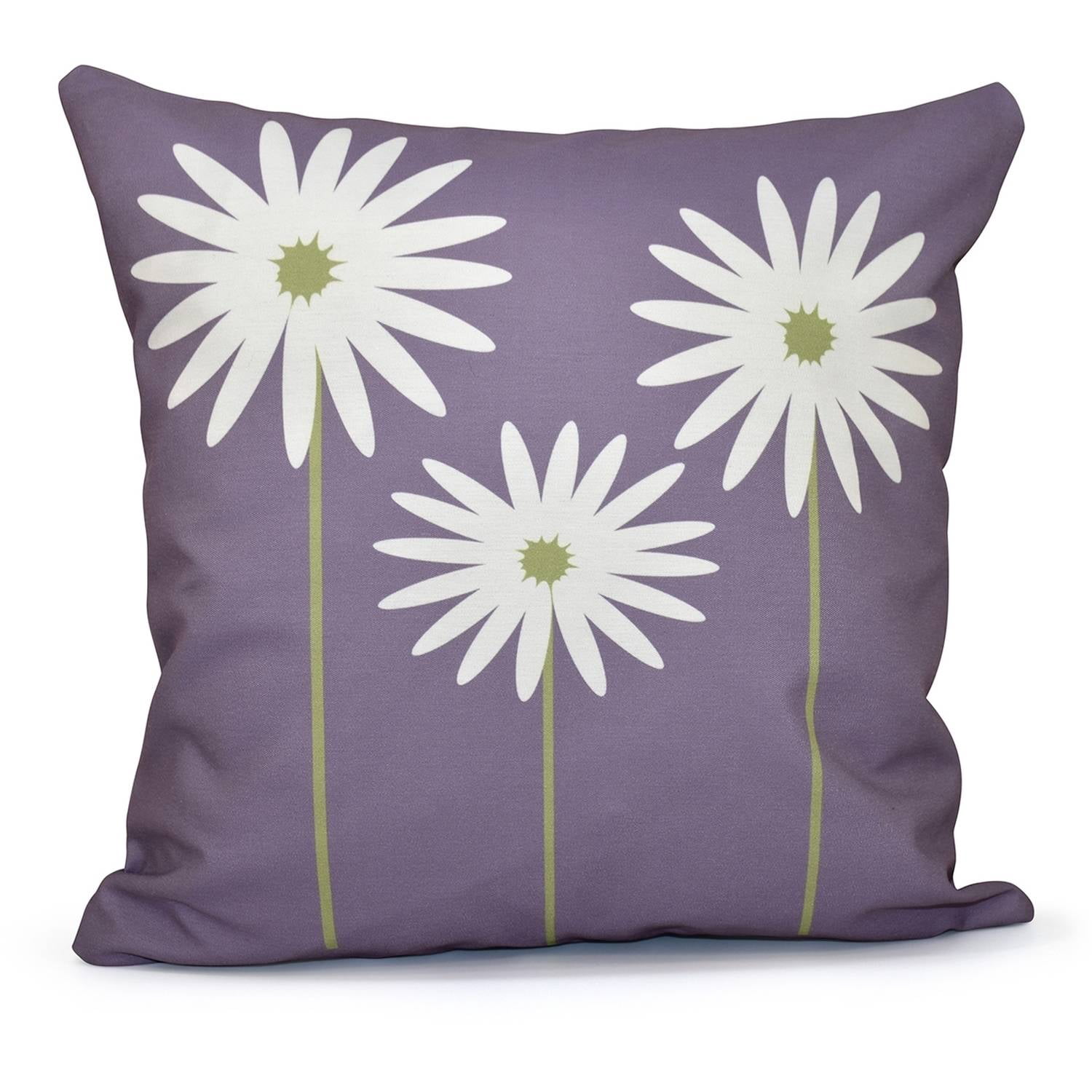 Simply Daisy 16" x 16" Daisy May Daisy May Floral Print Pillow, Purple