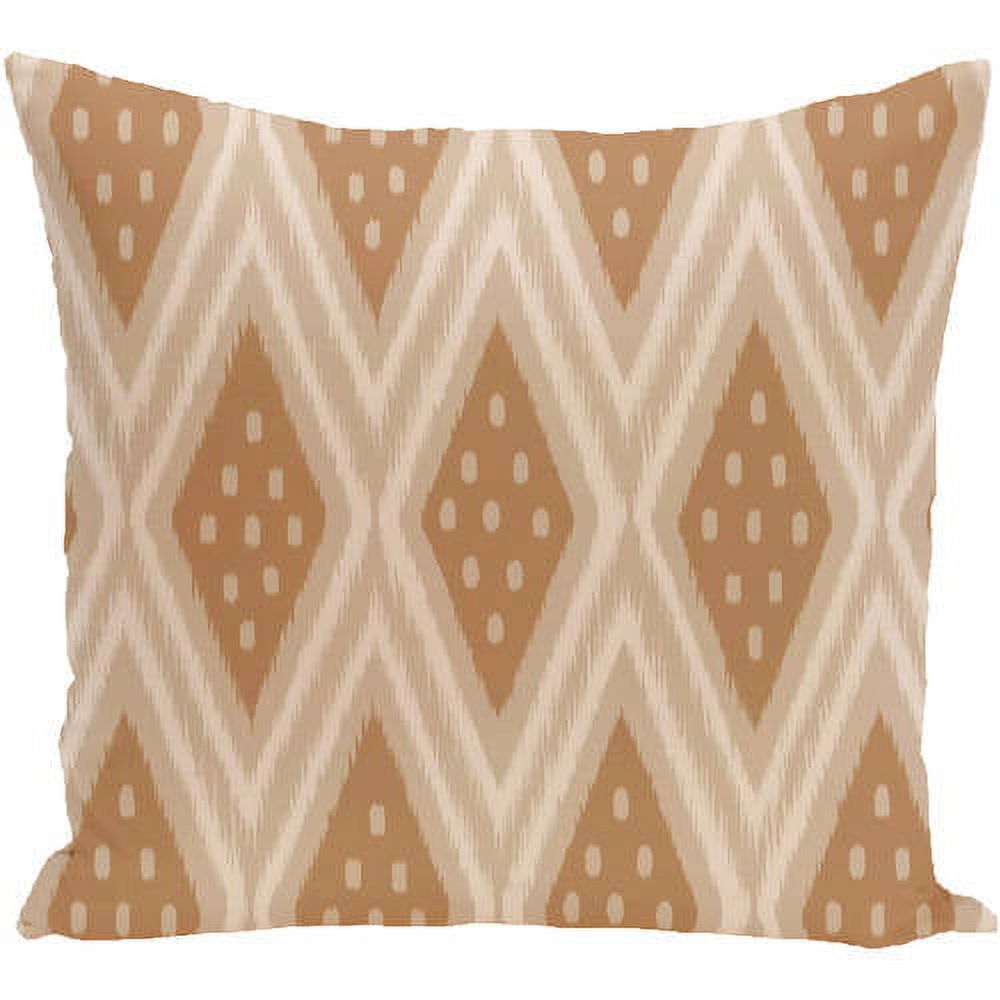 Simply Daisy 16" x 16" Diamond & Dots Polyester Indoor/Outdoor Pillow, Brown (1 count)