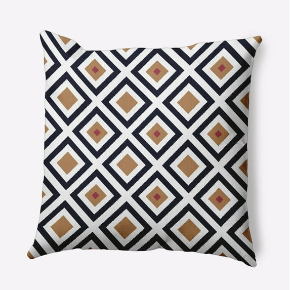 Simply Daisy 16" x 16" Diamond Mayhem Geometric Outdoor Pillow, Navy (1 count)