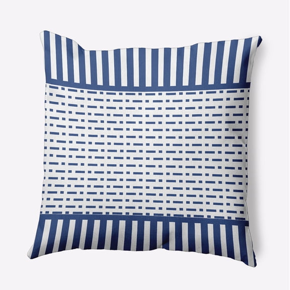 Simply Daisy 16" x 16" Dots and Dashes Decorative Throw Pillow, Nautical Navy (1 count)
