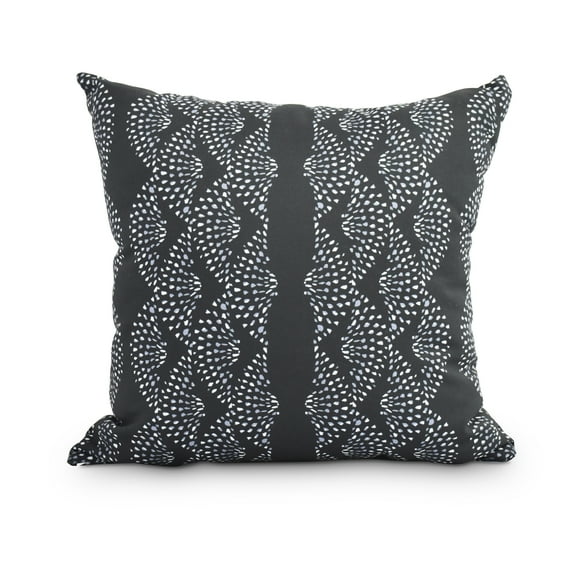 Simply Daisy, 16" x 16" Dotted Décor Black Stripe Print Decorative Outdoor Throw Pillow