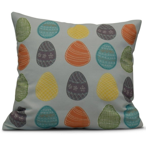 Simply Daisy 16" x 16" Eggs-ellent! Easter Geometric Print Pillow