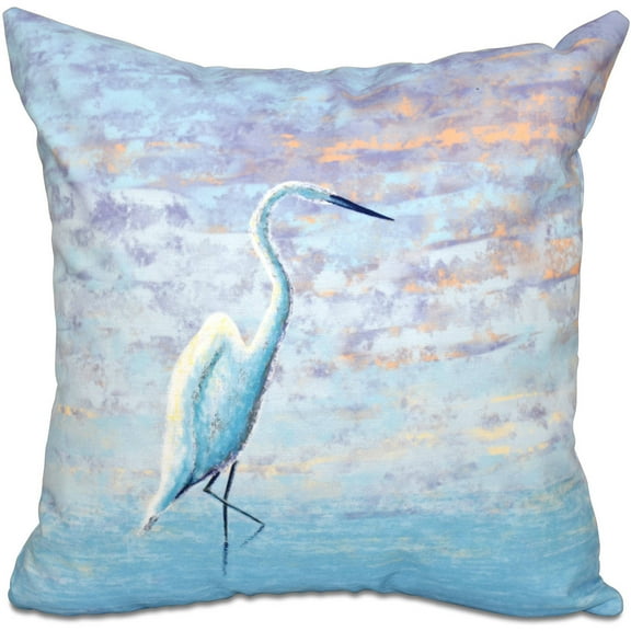 Simply Daisy 16" x 16" Egret Animal Print Outdoor Pillow