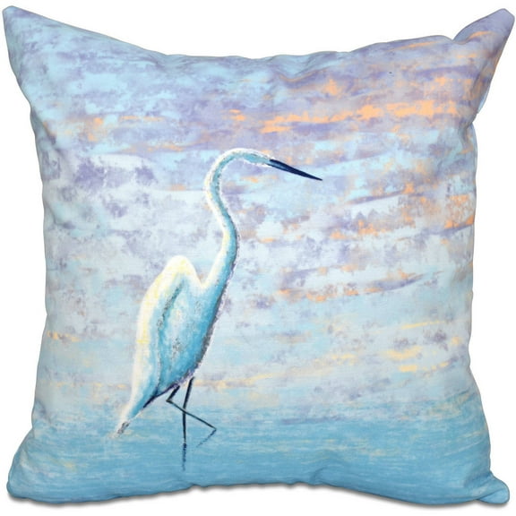 Simply Daisy 16" x 16" Egret Animal Print Pillow