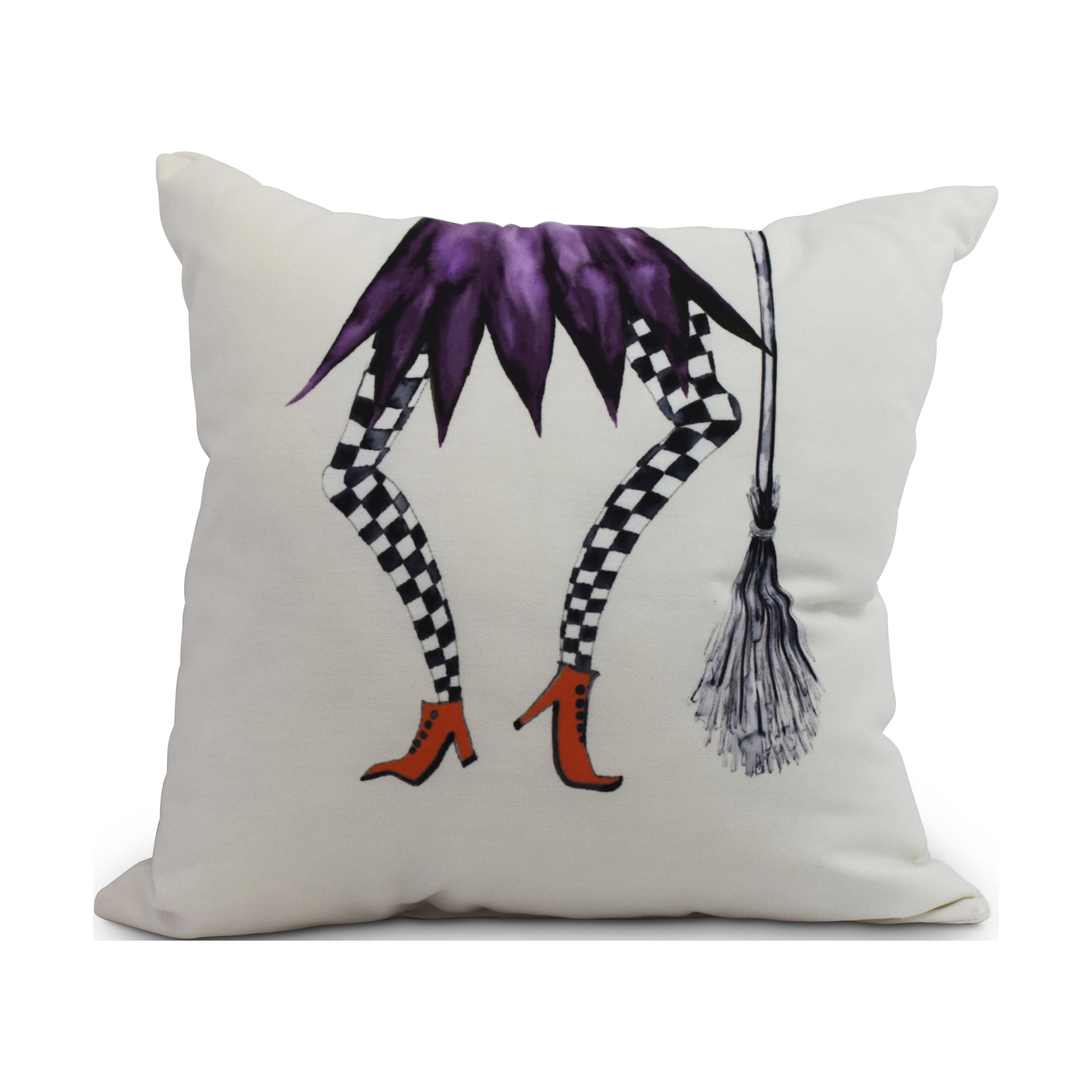 Simply Daisy, 16" x 16"Esmerelda Cream Halloween Print Decorative Throw Pillow