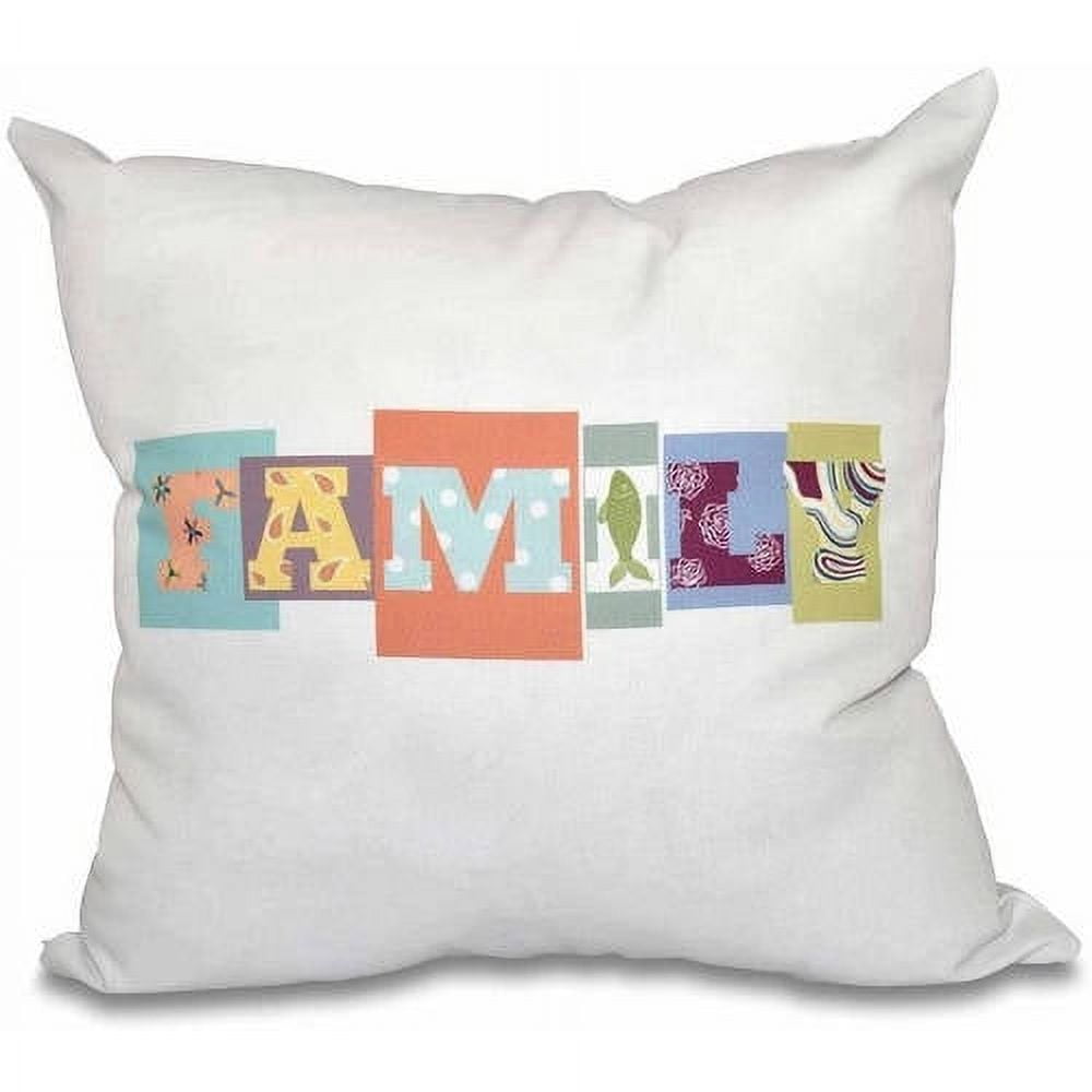 Simply Daisy 16" x 16" Family Fun Word Print Pillow