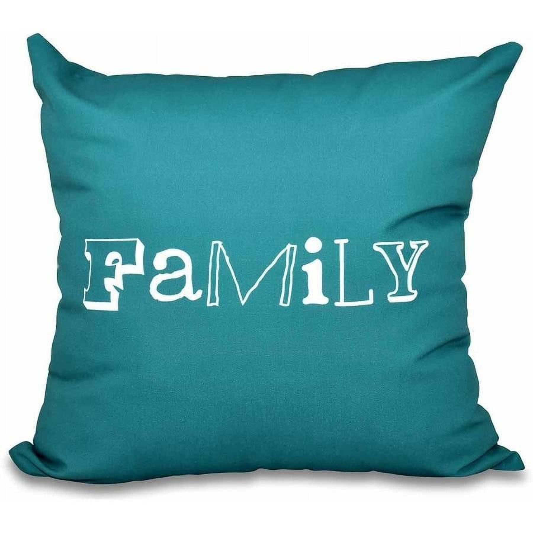 Simply Daisy 16" x 16" Family Word Print Pillow, Green