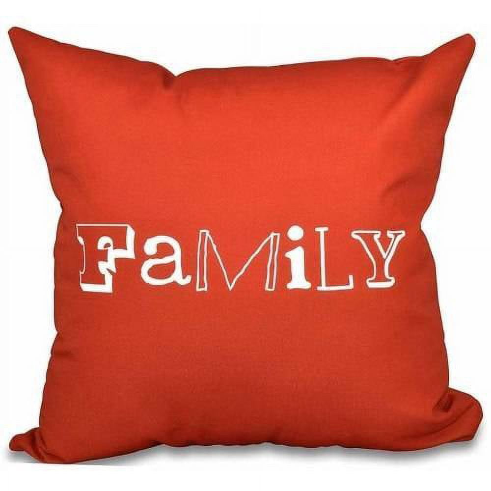 Simply Daisy 16" x 16" Family Word Print Pillow, Orange