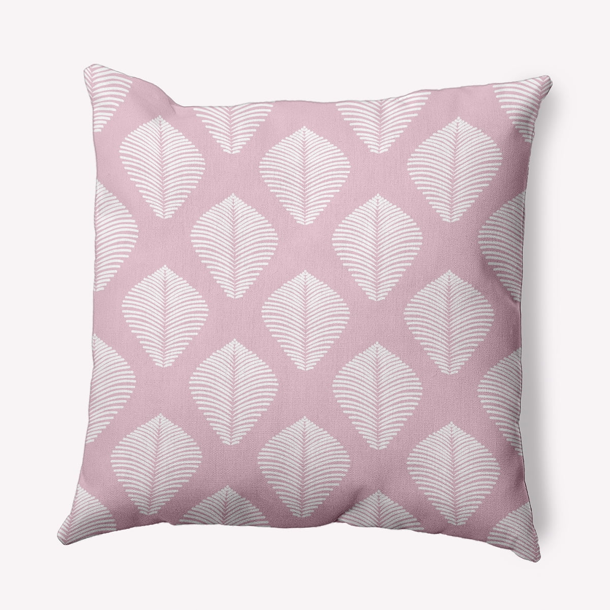 Simply Daisy 16" x 16" Fan Leaf Pattern Decorative Throw Pillow, Light Pink (1 count)