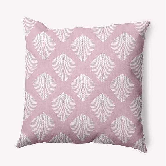 Simply Daisy 16" x 16" Fan Leaf Pattern Decorative Throw Pillow, Light Pink (1 count)