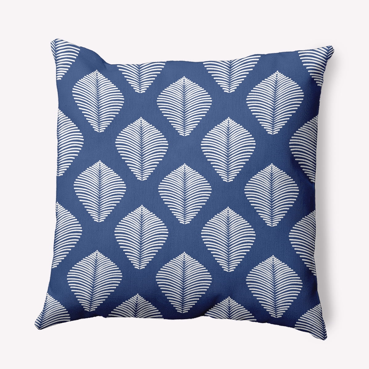 Simply Daisy 16" x 16" Fan Leaf Pattern Decorative Throw Pillow, Nautical Navy (1 count)