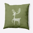 thumbnail image 1 of 16" x 16" Simply Daisy Fancy Holiday Reindeer Polyester Accent Pillow, Sage Green (1 Count), 1 of 4