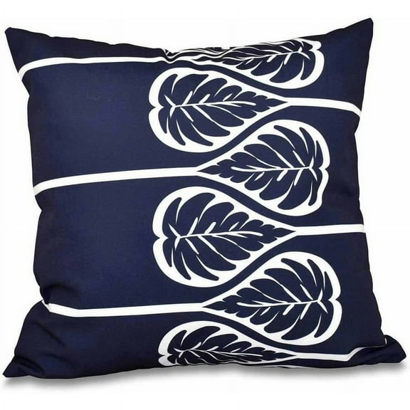 Simply Daisy 16" x 16" Fern 2 Floral Print Pillow, Navy