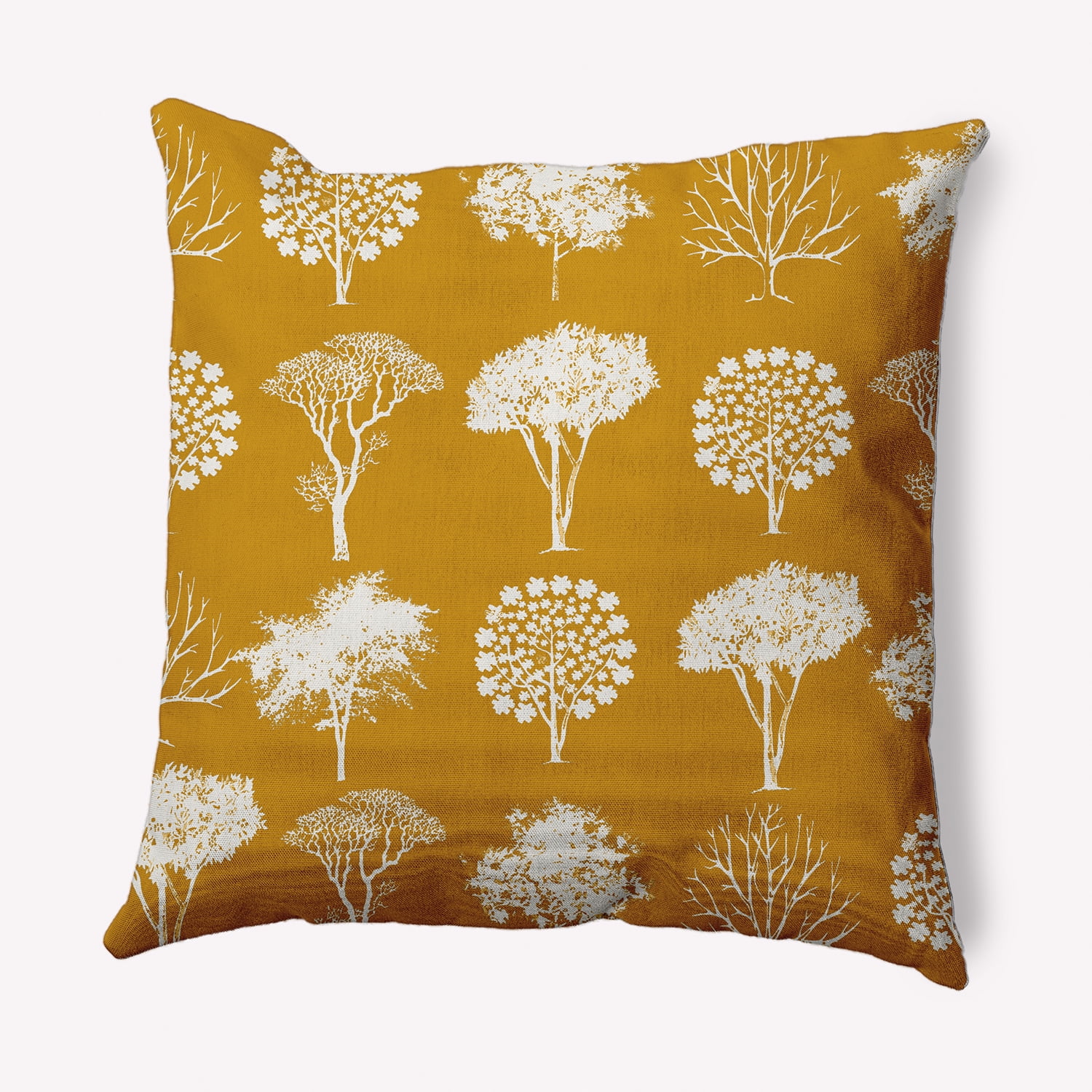 Simply Daisy 16" x 16" Field of Trees Decorative Throw Pillow, Autumn Gold