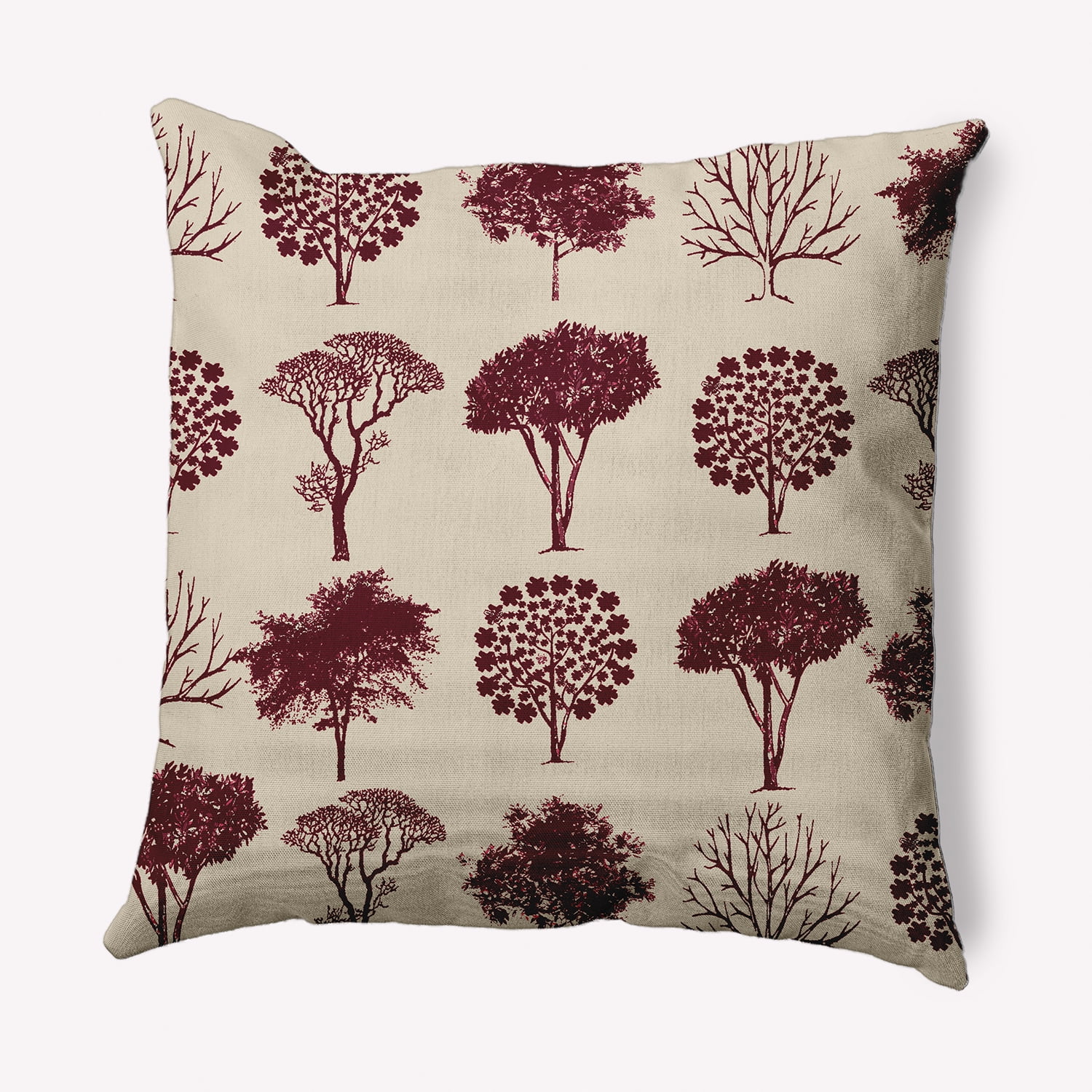 Simply Daisy 16" x 16" Field of Trees Decorative Throw Pillow, Pomegranate