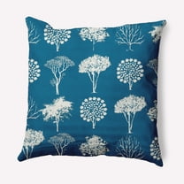 Simply Daisy 16" x 16" Field of Trees Indoor/Outdoor Polyester Throw Pillow, Autumn Blue