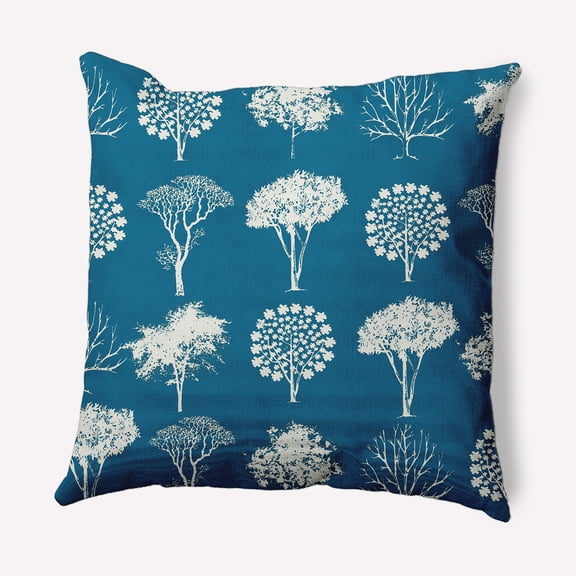 Simply Daisy 16" x 16" Field of Trees Indoor/Outdoor Polyester Throw Pillow, Autumn Blue