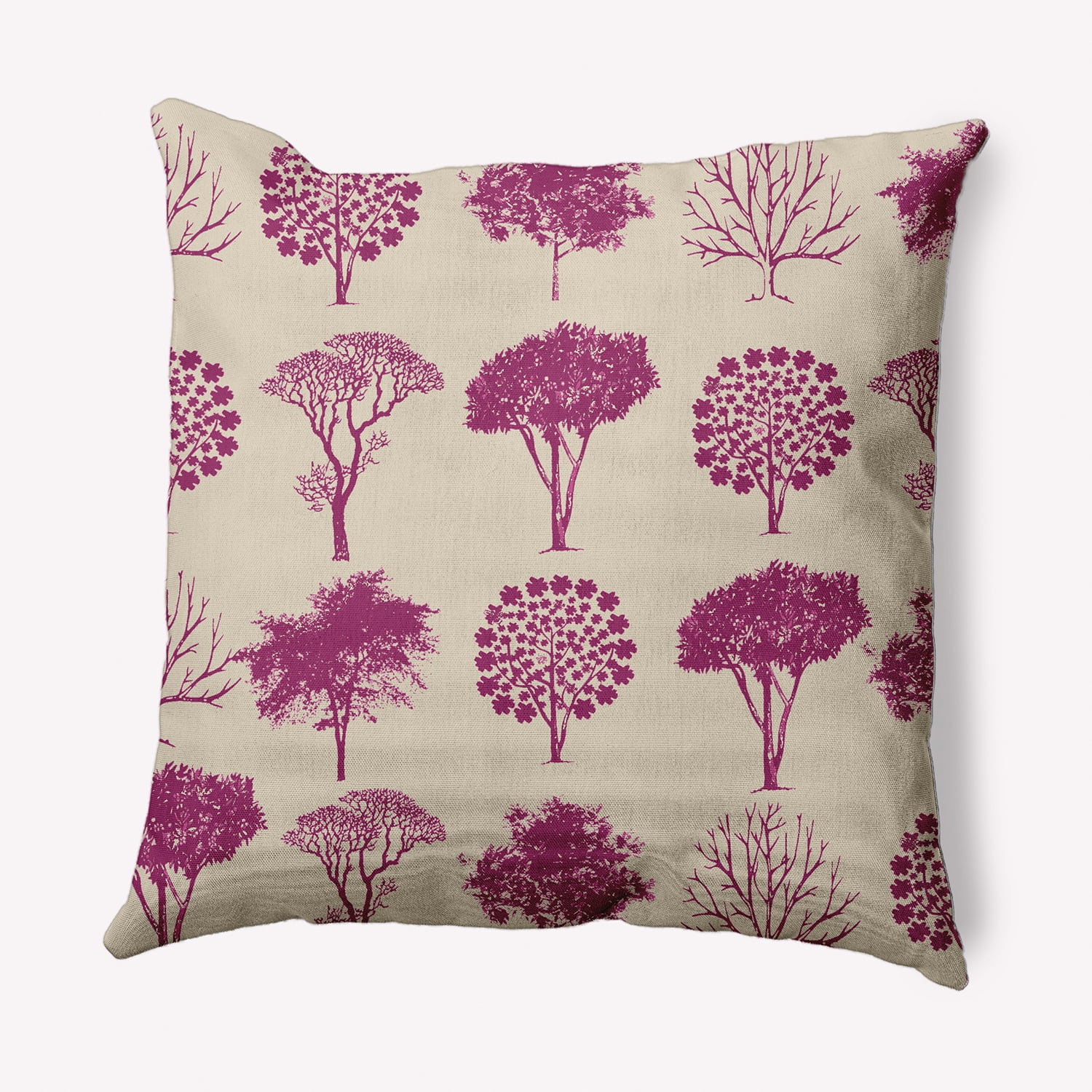 Simply Daisy 16" x 16" Field of Trees Indoor/Outdoor Polyester Throw Pillow, Dusty Rose