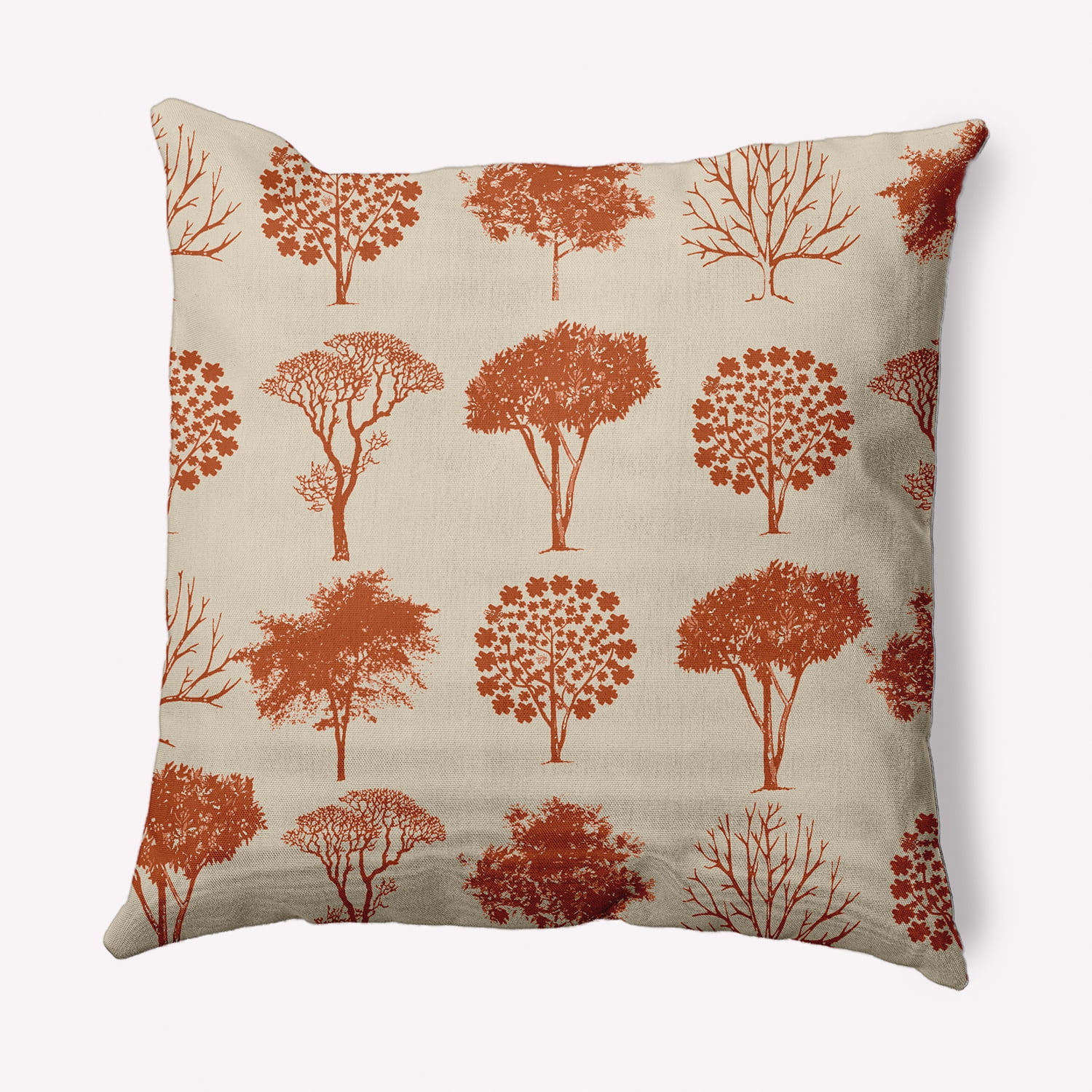 Simply Daisy 16" x 16" Field of Trees Indoor/Outdoor Polyester Throw Pillow, Sienna