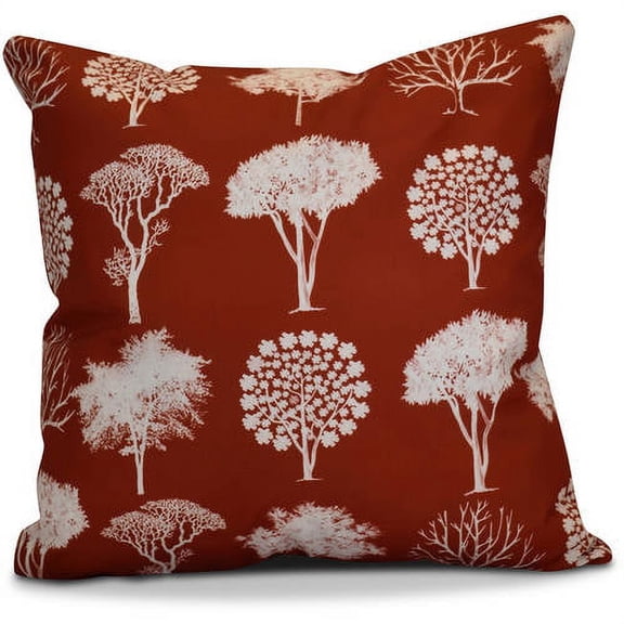 Simply Daisy 16" x 16" Field of Trees Polyester Indoor/Outdoor Pillow, Rust (1 count)