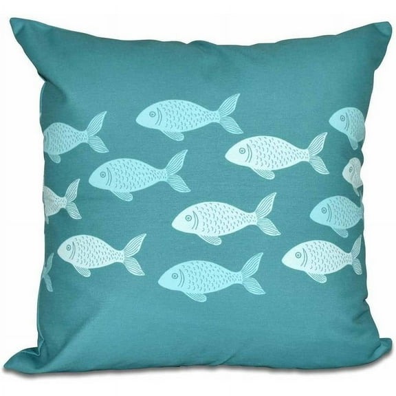 Simply Daisy 16" x 16" Fish Line Animal Print Pillow, Green