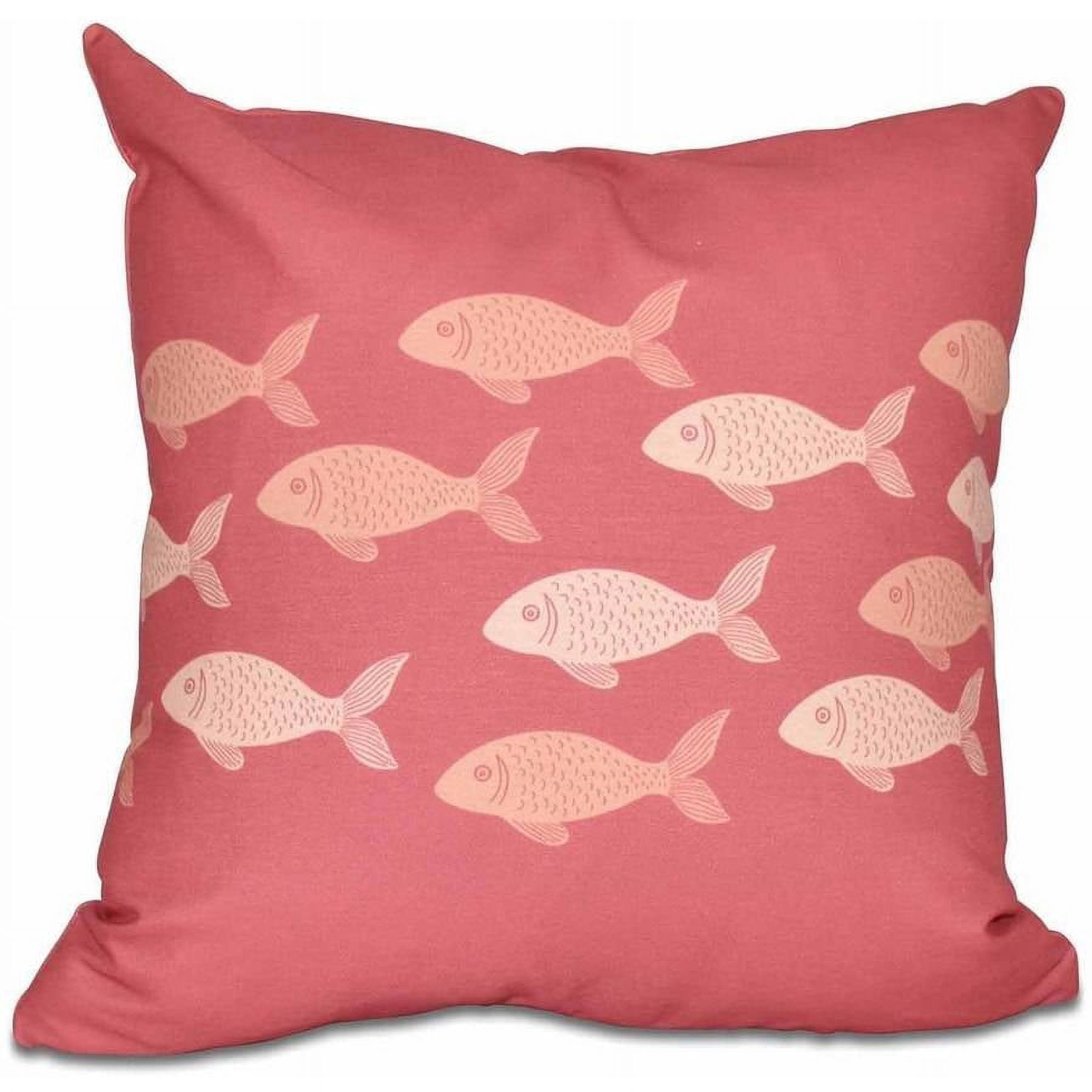 Simply Daisy 16" x 16" Fish Line Animal Print Pillow, Orange
