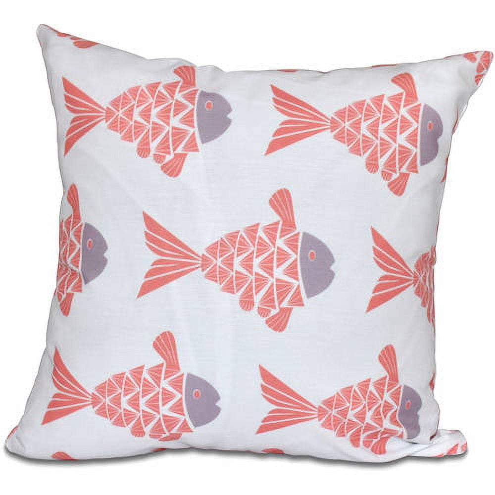 Simply Daisy 16" x 16" Fish Tales Animal Print Outdoor Pillow