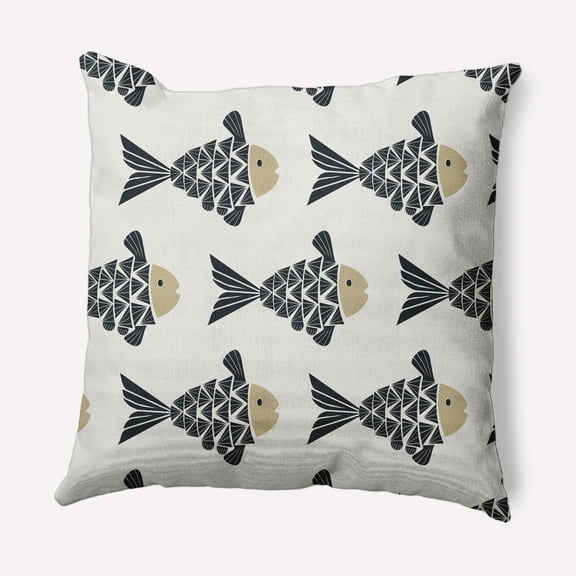Simply Daisy 16" x 16" Fish Tales Nautical Decorative Indoor Pillow