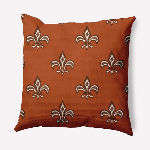 Simply Daisy 16" x 16" Fleur de Lis Decorative Throw Pillow, Sienna