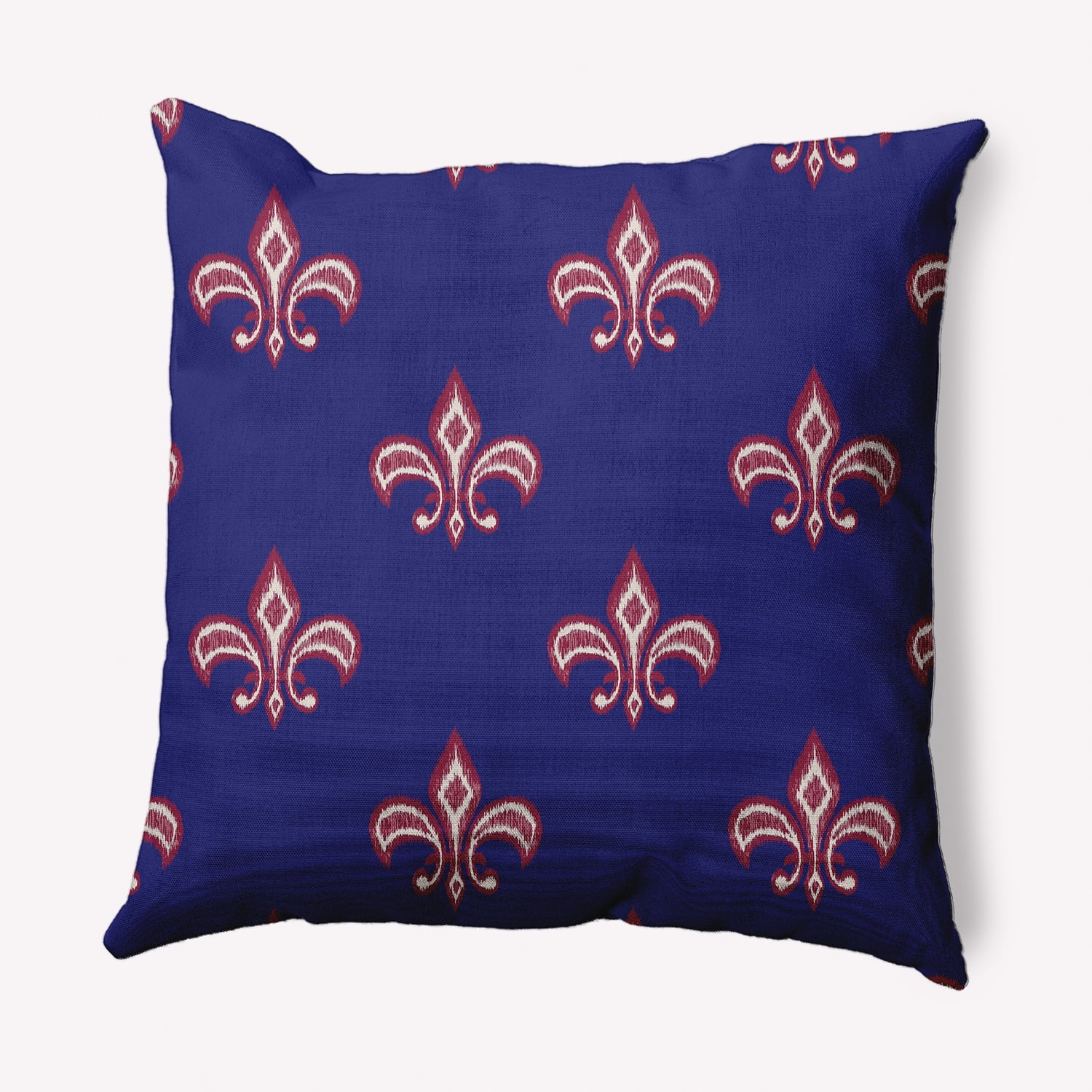 Simply Daisy 16" x 16" Fleur de Lis Indoor/Outdoor Polyester Throw Pillow, Indigo Blue