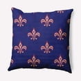 thumbnail image 1 of Simply Daisy 16" x 16" Fleur de Lis Indoor/Outdoor Polyester Throw Pillow, Indigo Blue, 1 of 3