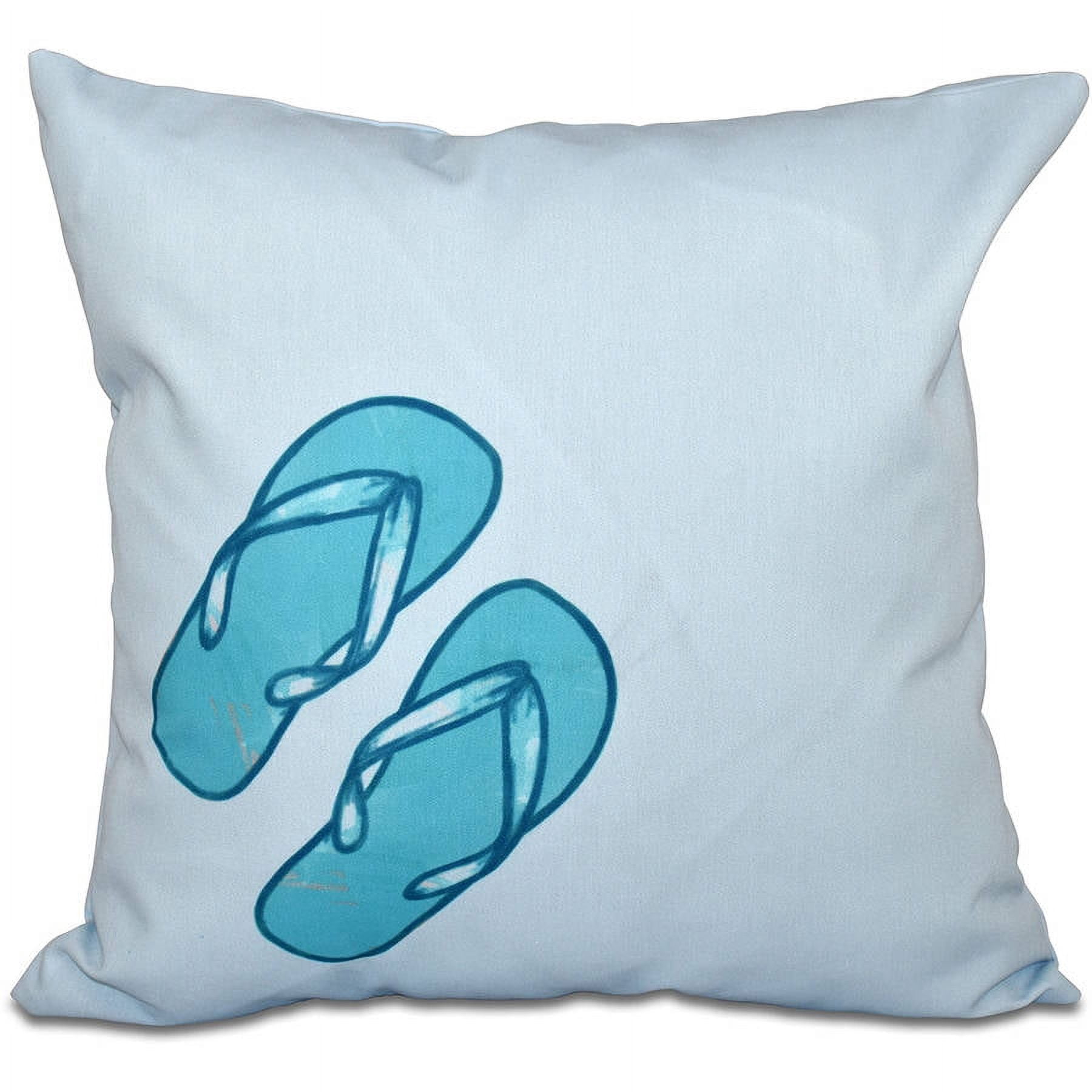 Simply Daisy 16" x 16" Flip Flops Geometric Print Pillow
