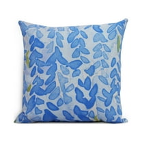 Simply Daisy, 16" x 16" Flower Bell Blue Floral DecorativeOutdoor Pillow