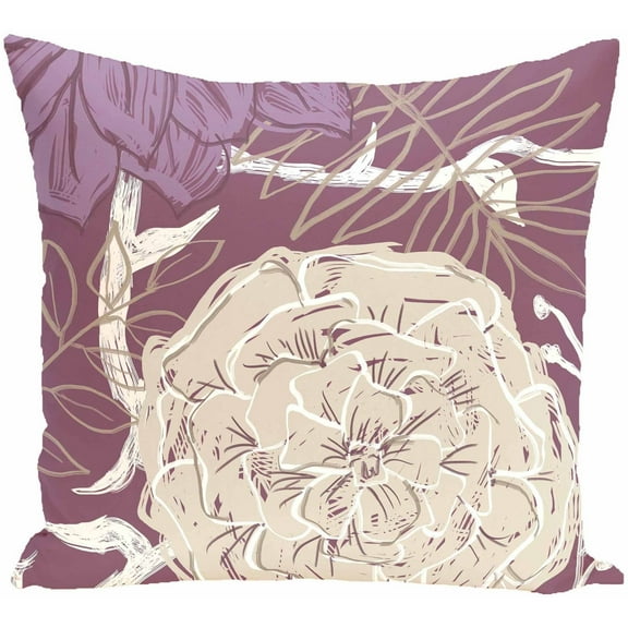 Simply Daisy 16" x 16" Flowers and Fronds Floral Print Pillow
