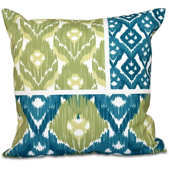 Simply Daisy 16" x 16" Free Spirit Polyester Indoor/Outdoor Pillow, Green-Blue (1 count)