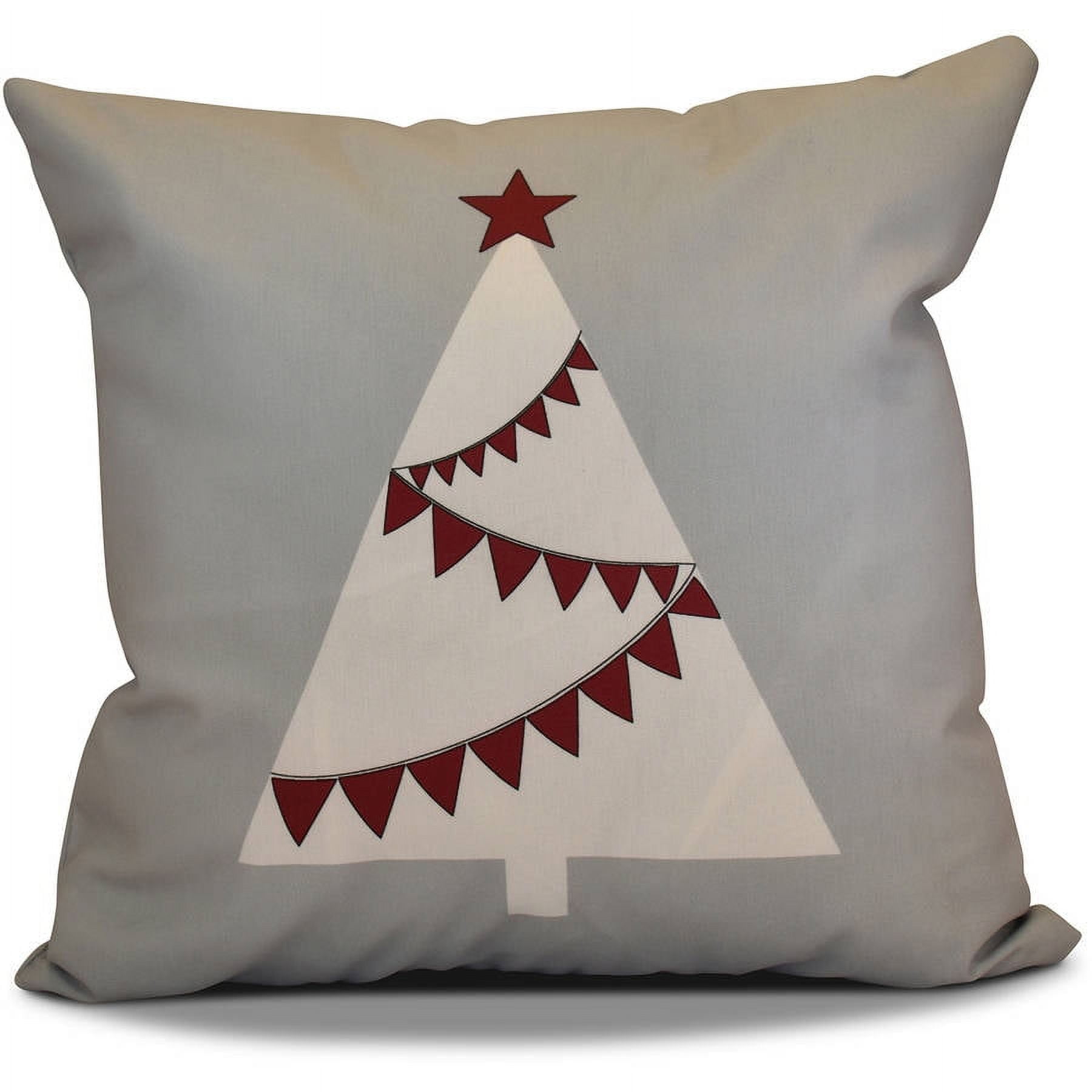 16" x 16" Simply Daisy Garland Tree Polyester Accent Pillow, Grey (1 Count)