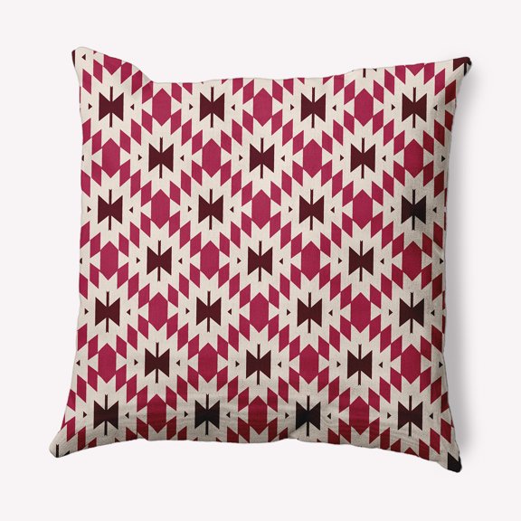 Simply Daisy 16" x 16" Geo Craze Decorative Throw Pillow, Cranberry